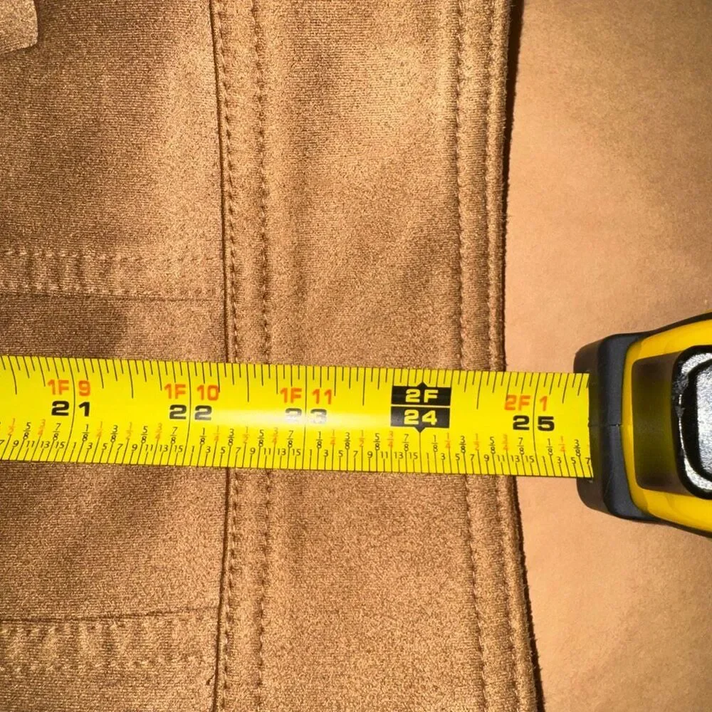 Maeve Faux Suede Trucker Jacket Camel Brown Size M Anthropologie - Picture 12 of 12